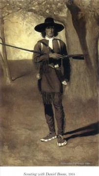 Exploración con Daniel Boone 1914 Norman Rockwell Pinturas al óleo